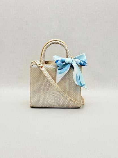S'UVIMOL Metallic Beige & Silver Top Handle