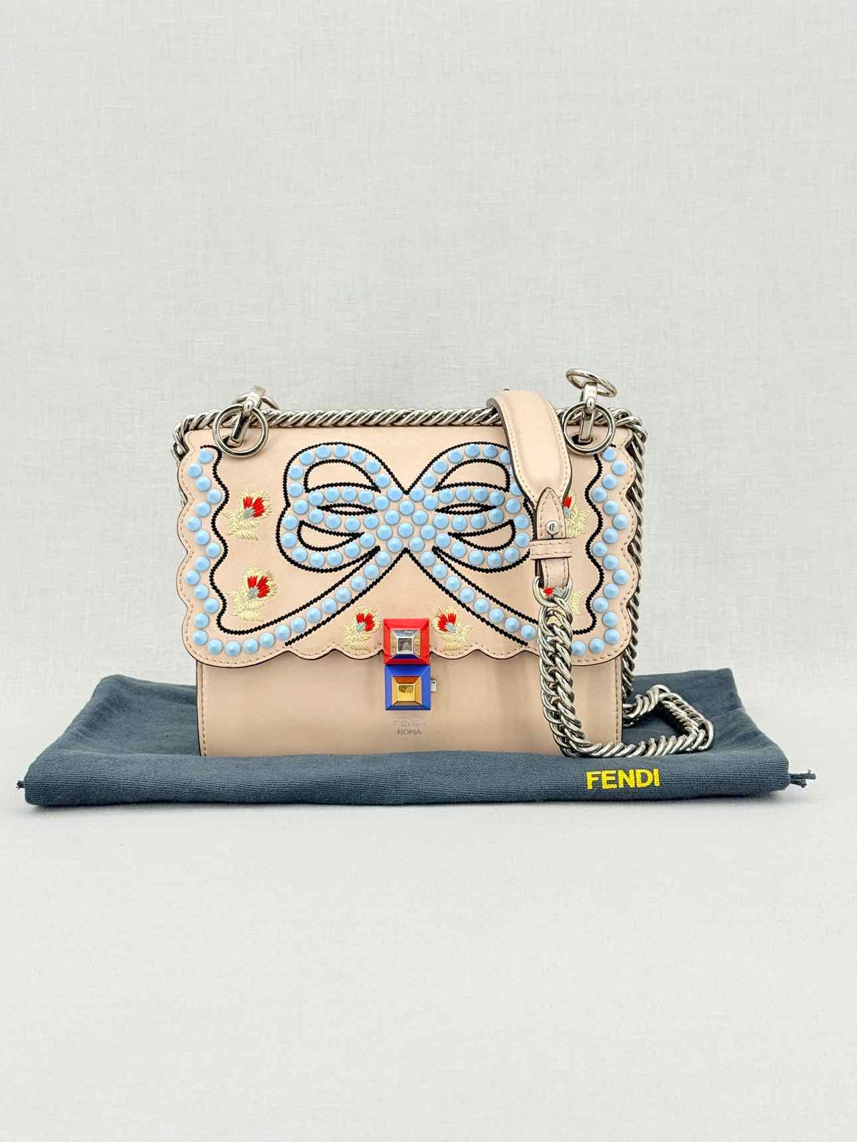 FENDI Kan I Pink Multicolor Shoulder Bag