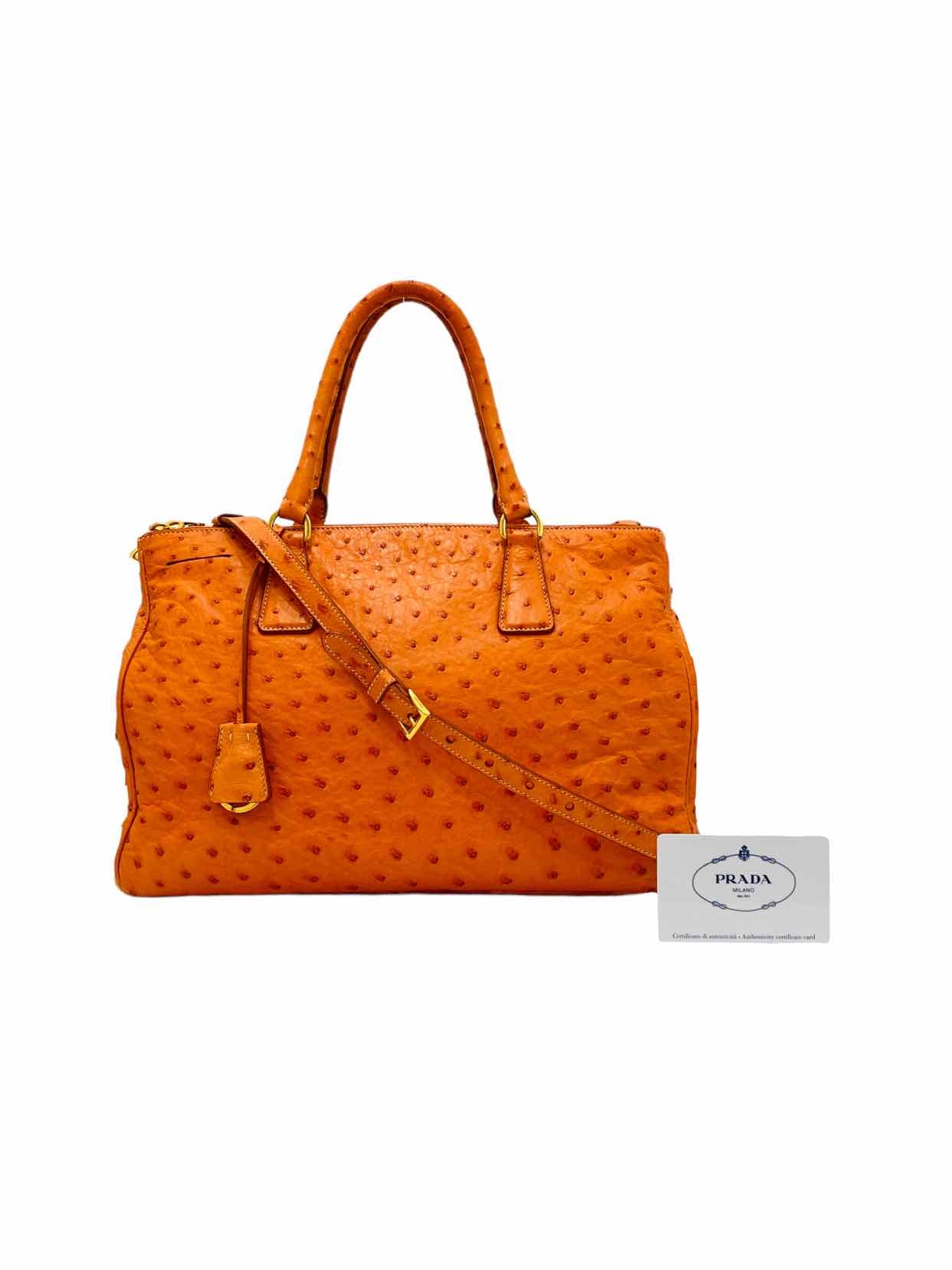 PRADA Double Zip Orange Top Handle