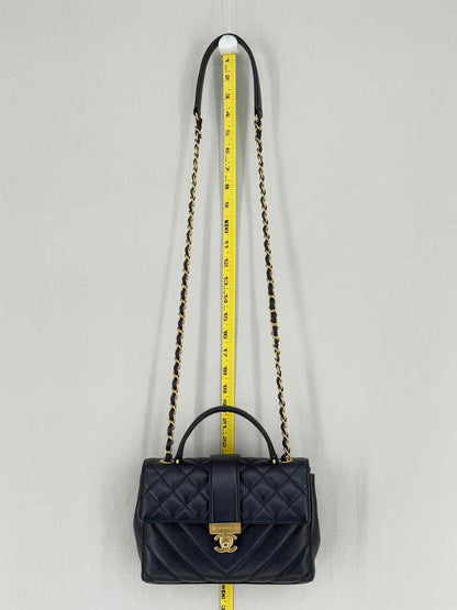 CHANEL In The City Black Quilted Top Handle