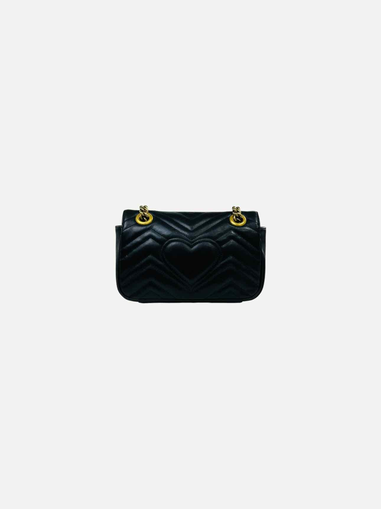 GUCCI GG Marmont Black Chevron Shoulder Bag