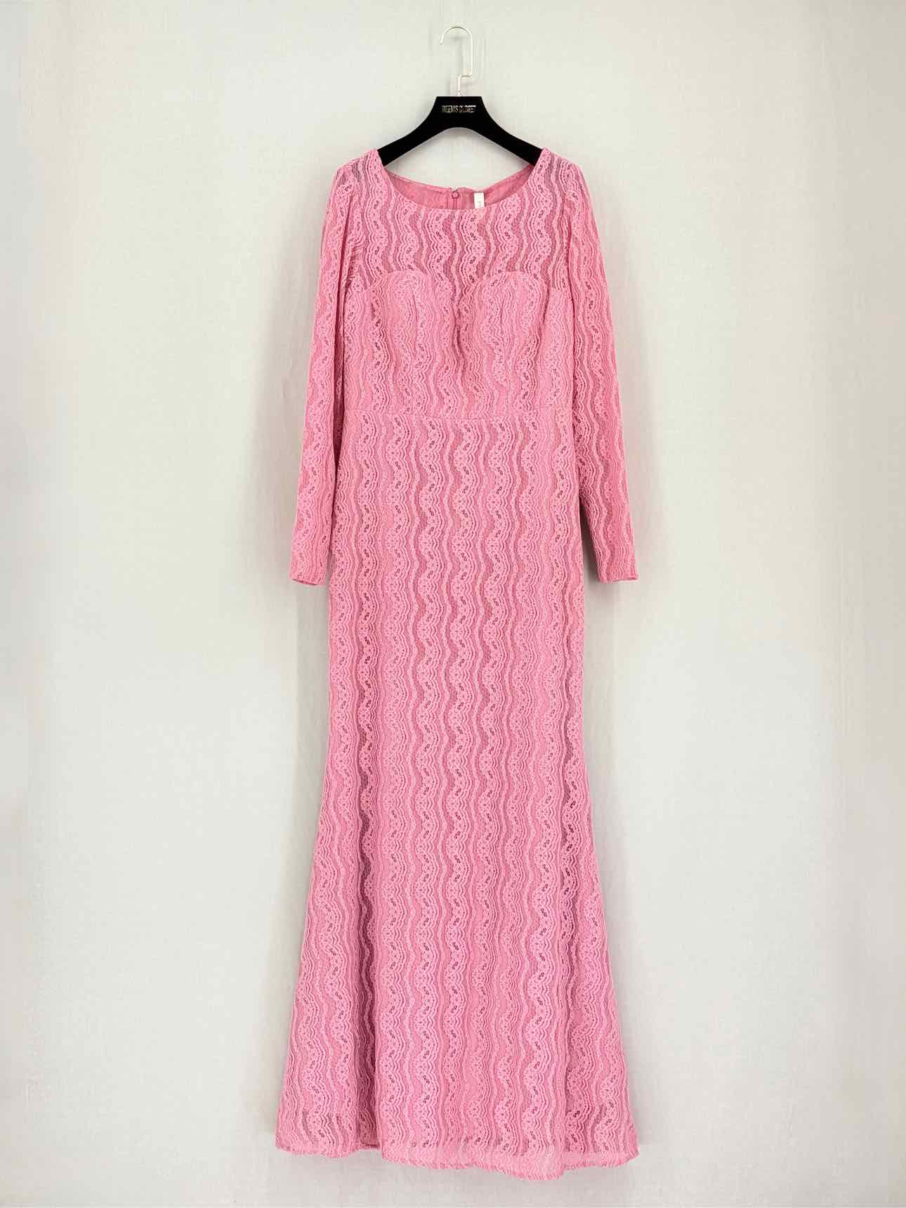 YAS Pale Pink Floral Size Medium Long Dress