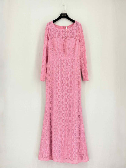 YAS Pale Pink Floral Size Medium Long Dress