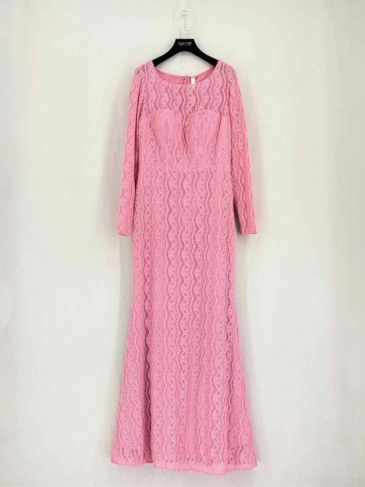 YAS Pale Pink Floral Size Medium Long Dress