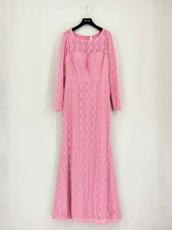 YAS Pale Pink Floral Size Medium Long Dress