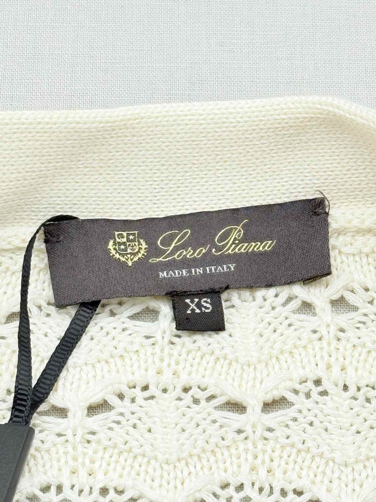 LORO PIANA Beige Eyelet Size XSmall Cardigan