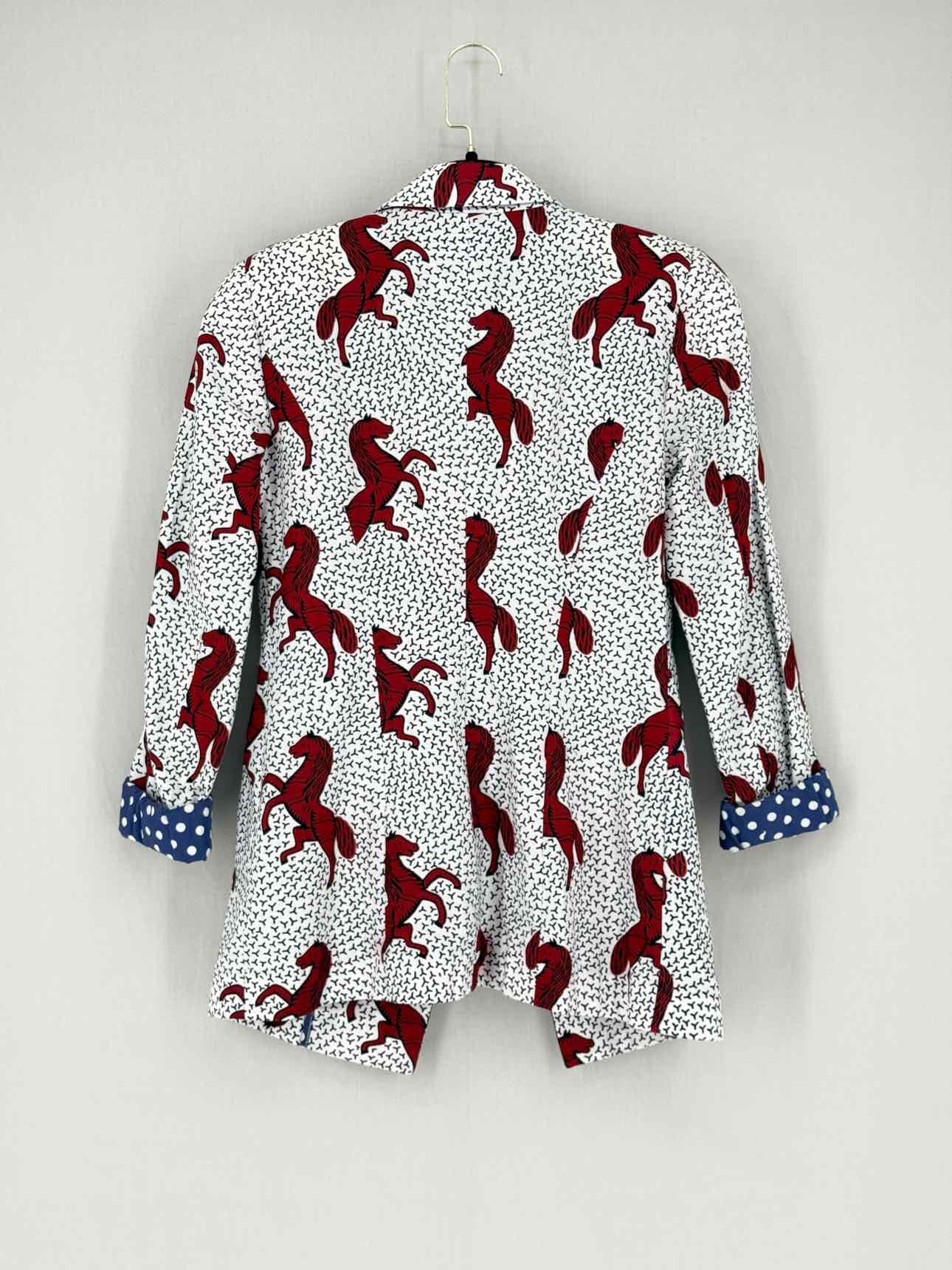 STELLA JEAN Open Front Horse Print Size US 4 Blazer