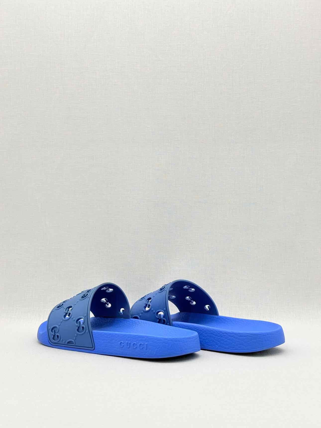 GUCCI GG Rubber Blue Size EU 39 Slides
