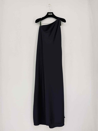 ALL SAINTS One Shoulder Black Size Large Midi Dress