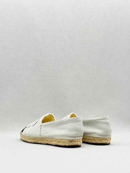 CHANEL Espadrille Off-white & Black Size EU 38 Flats