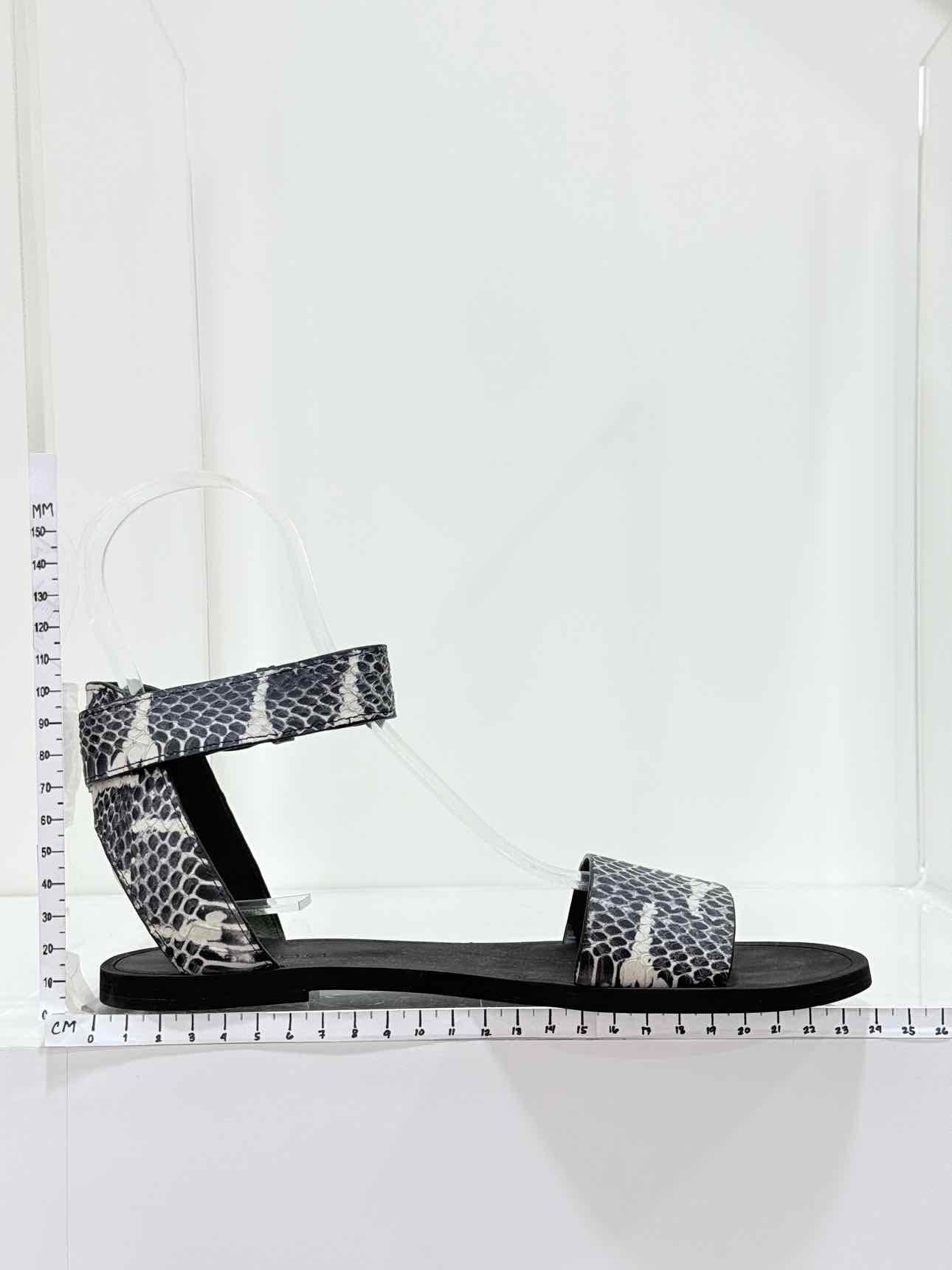 VINCE Black & White Snake Effect Size EU 37 Sandals