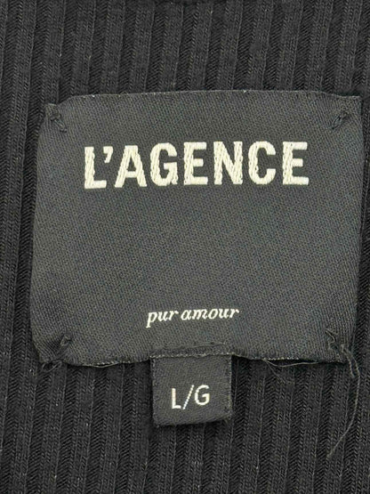 L'AGENCE Black Ribbed Size Large Top