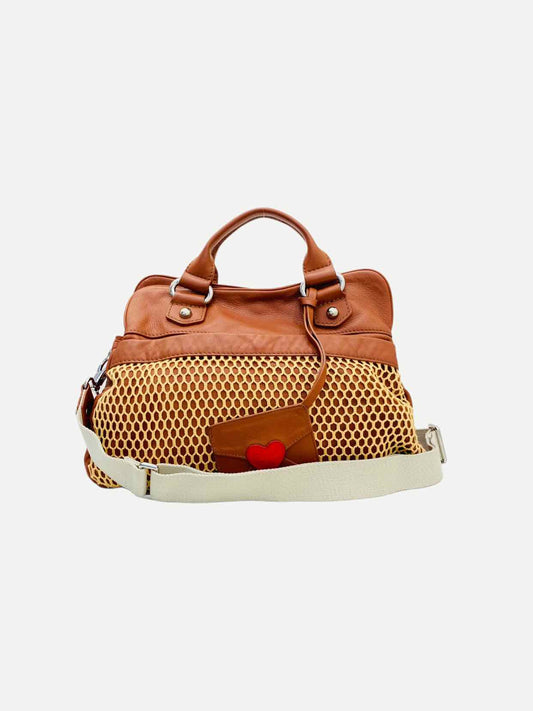 SONIA RYKIEL Cabas Zippe Pop Heart Tan Satchel