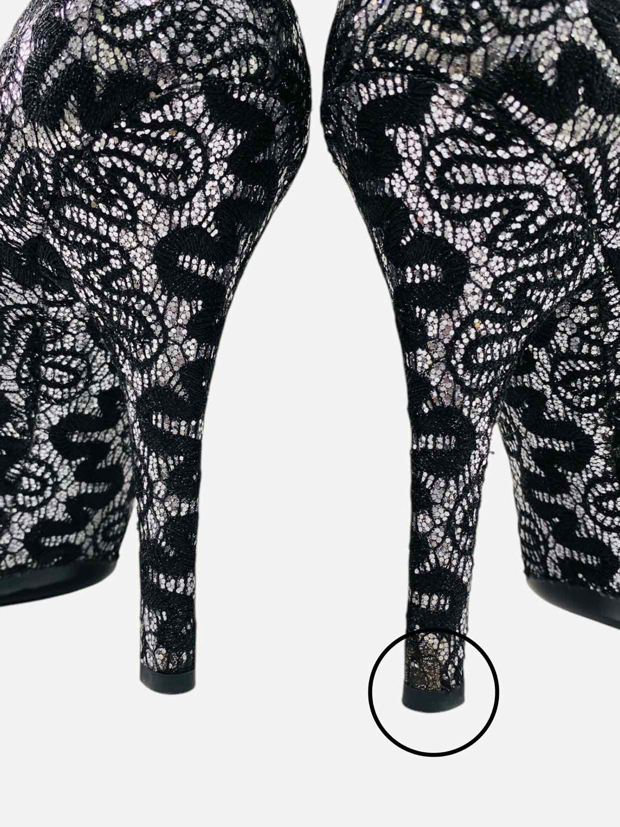 DOLCE & GABBANA Lace Silver & Black Size EU 40 Pumps