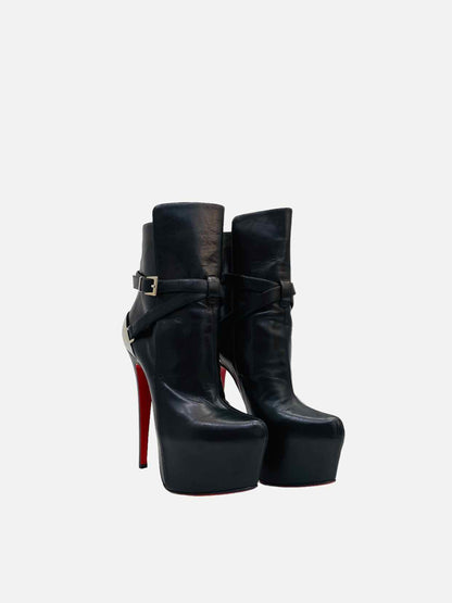 CHRISTIAN LOUBOUTIN Equestria Black Ankle Boots 36