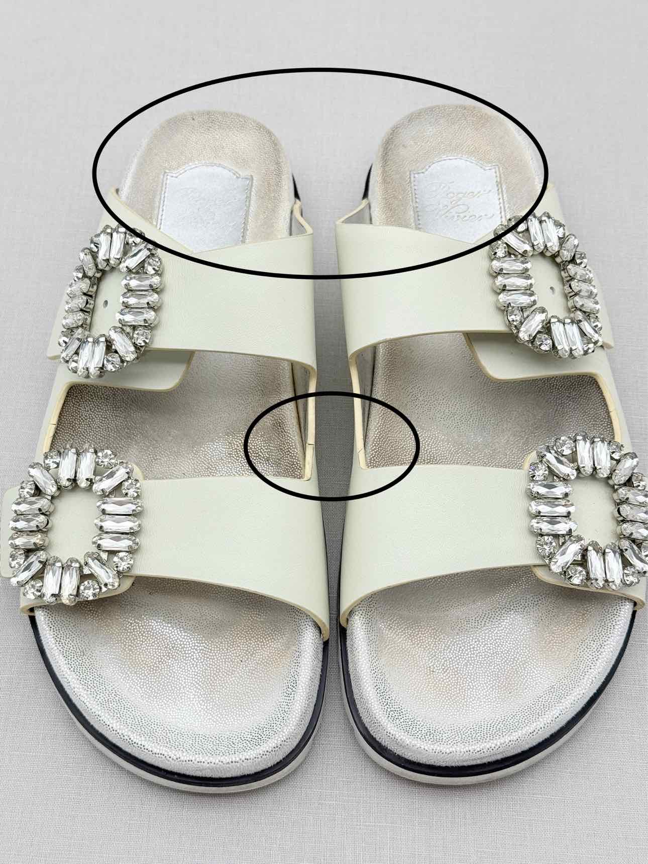 ROGER VIVIER Slidy Viv Off-white Size EU 39 Sandals
