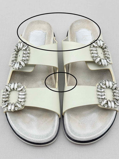 ROGER VIVIER Slidy Viv Off-white Size EU 39 Sandals