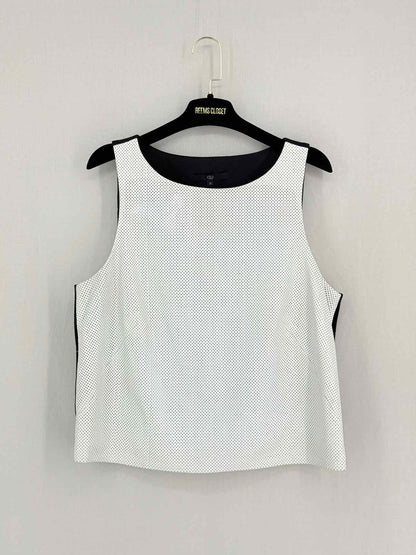 TIBI Off-white & Black Polka Dot Size US 10 Top