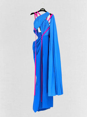 AZZI & OSTA Blue w/ Pink Size US 2 Long Dress