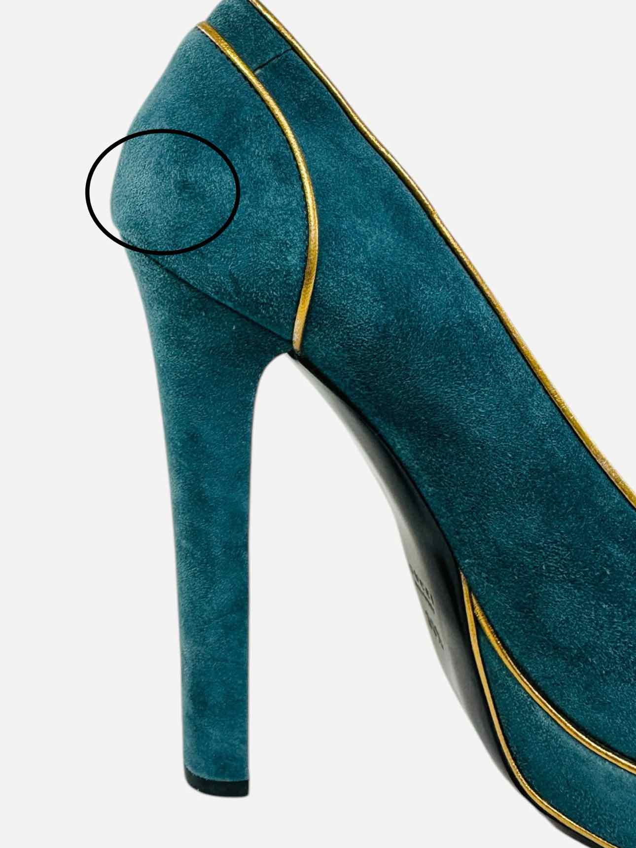 GUCCI Open Toe Teal Blue Size EU 38.5 Pumps