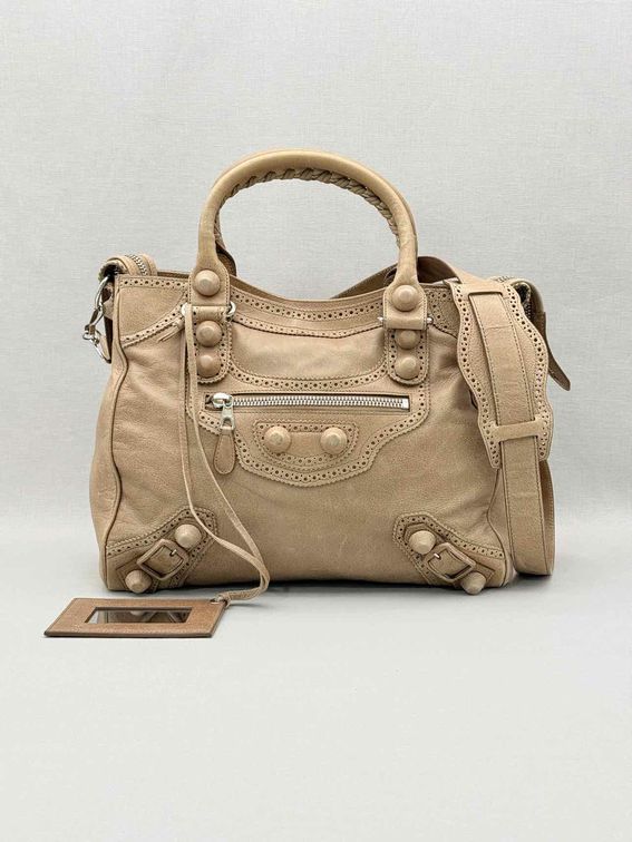 BALENCIAGA Motorcross Beige Top Handle