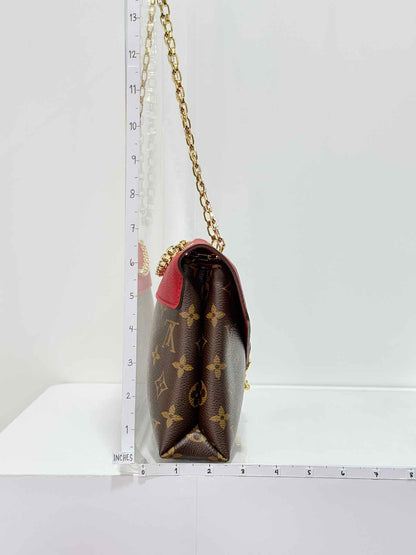 LOUIS VUITTON Pallas Chain Red Monogram Shoulder Bag