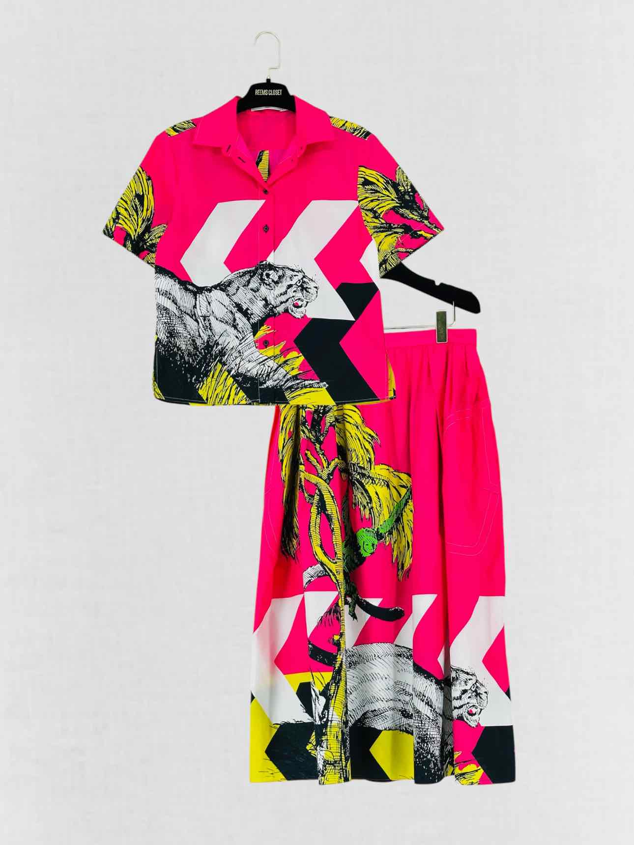 DIOR Pink Multicolor Size US 4/12 Top & Skirt Outfit