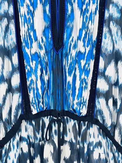 ROBERTO CAVALLI Blue Multicolor Size US 4 Blouse