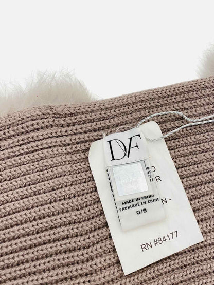 DVF Fur Accent Mocha Scarf