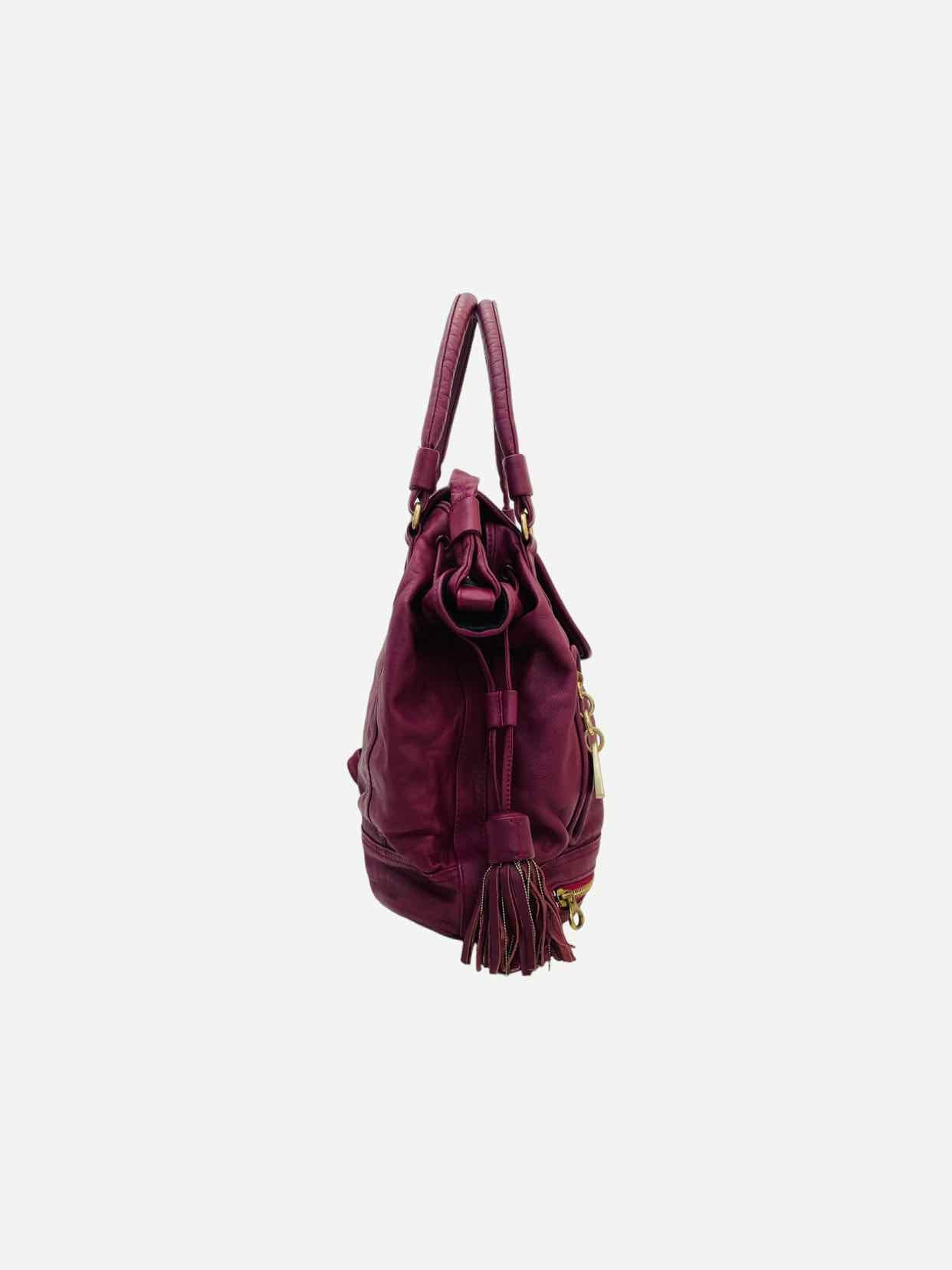 SEE BY CHLOE Zip Detail Burgundy Top Handle