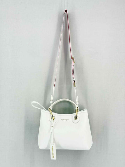 EMPORIO ARMANI Logo-tag White Tote Bag
