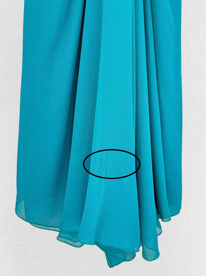 CATHERINE MALANDRINO Green Ruched Size US 8 Long Dress