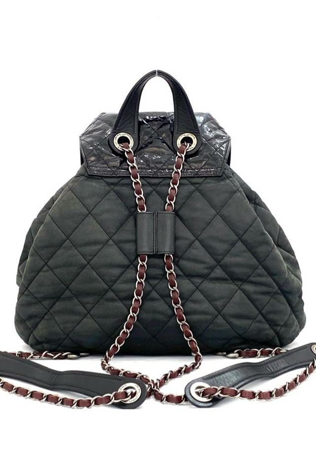 CHANEL Khaki & Black Backpack