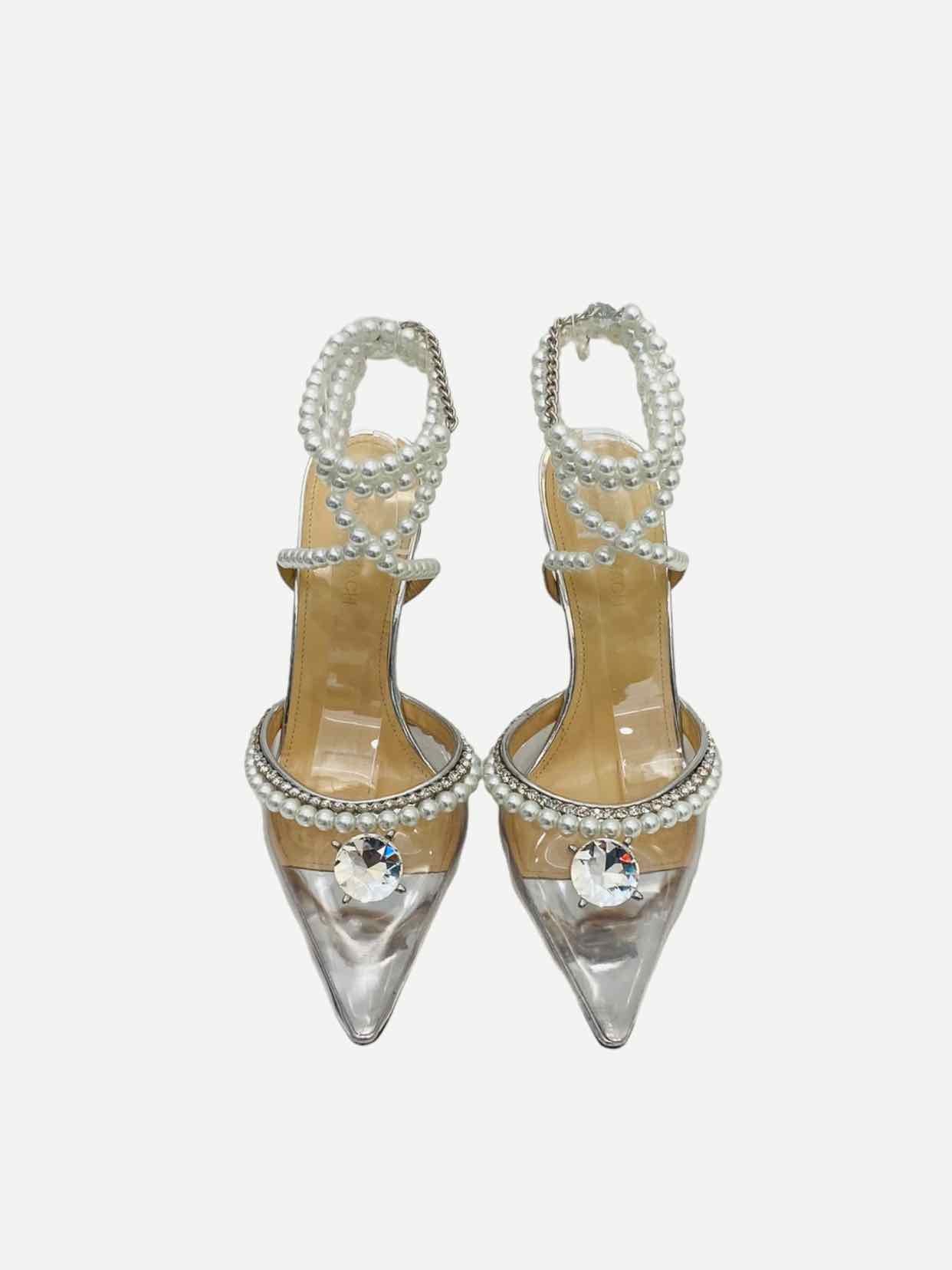 MACH & MACH Silver Heeled Sandals