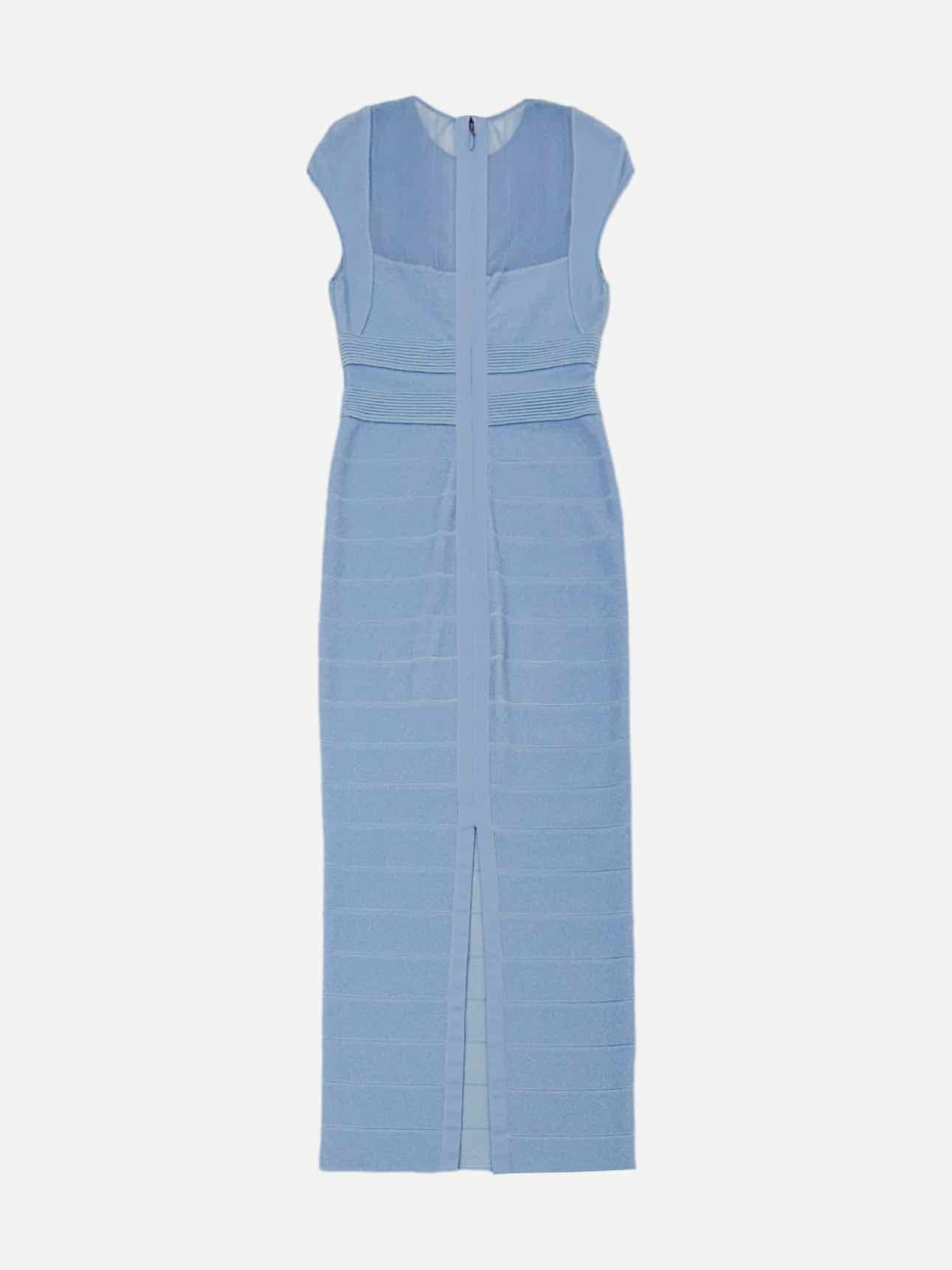 HERVE LEGER Sheath Blue Long Dress