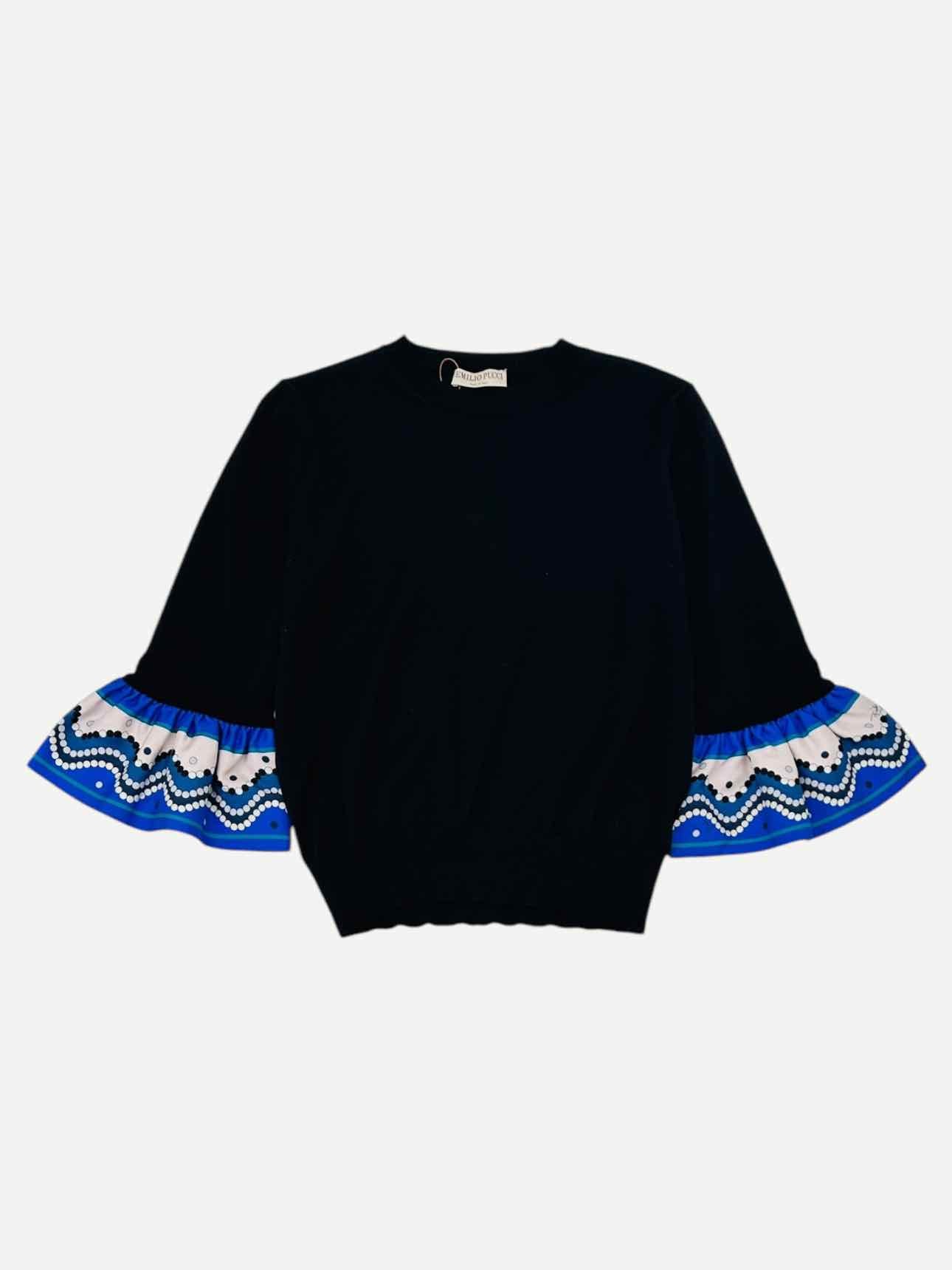 EMILIO PUCCI Black w/ Multicolor Top