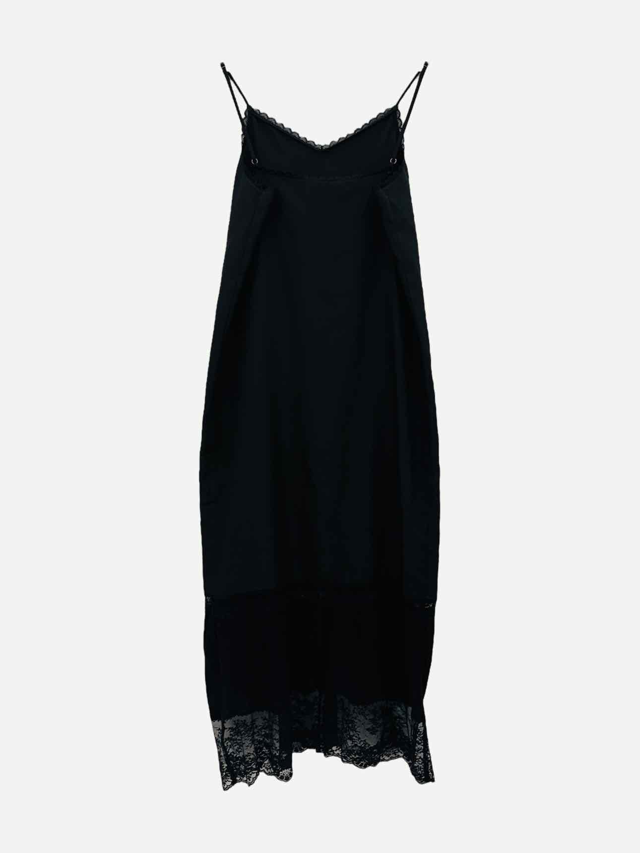 TWIN-SET Slip Dress Black Midi Dress