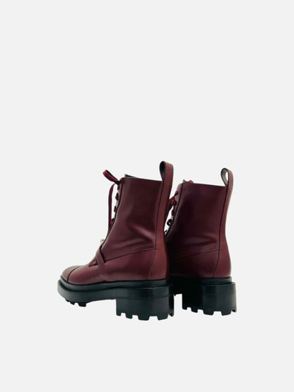 HERMES Funk Bordeaux Ankle Boots 36.5