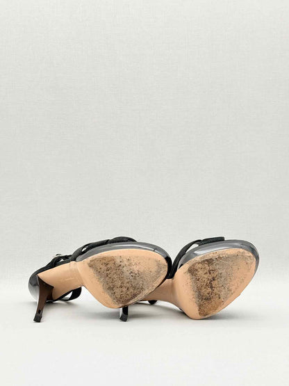 GIANVITO ROSSI Black Rose Size EU 37.5 Slingbacks