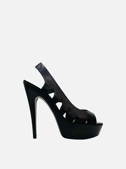 BOTTEGA VENETA Cutout Black Heeled Sandals