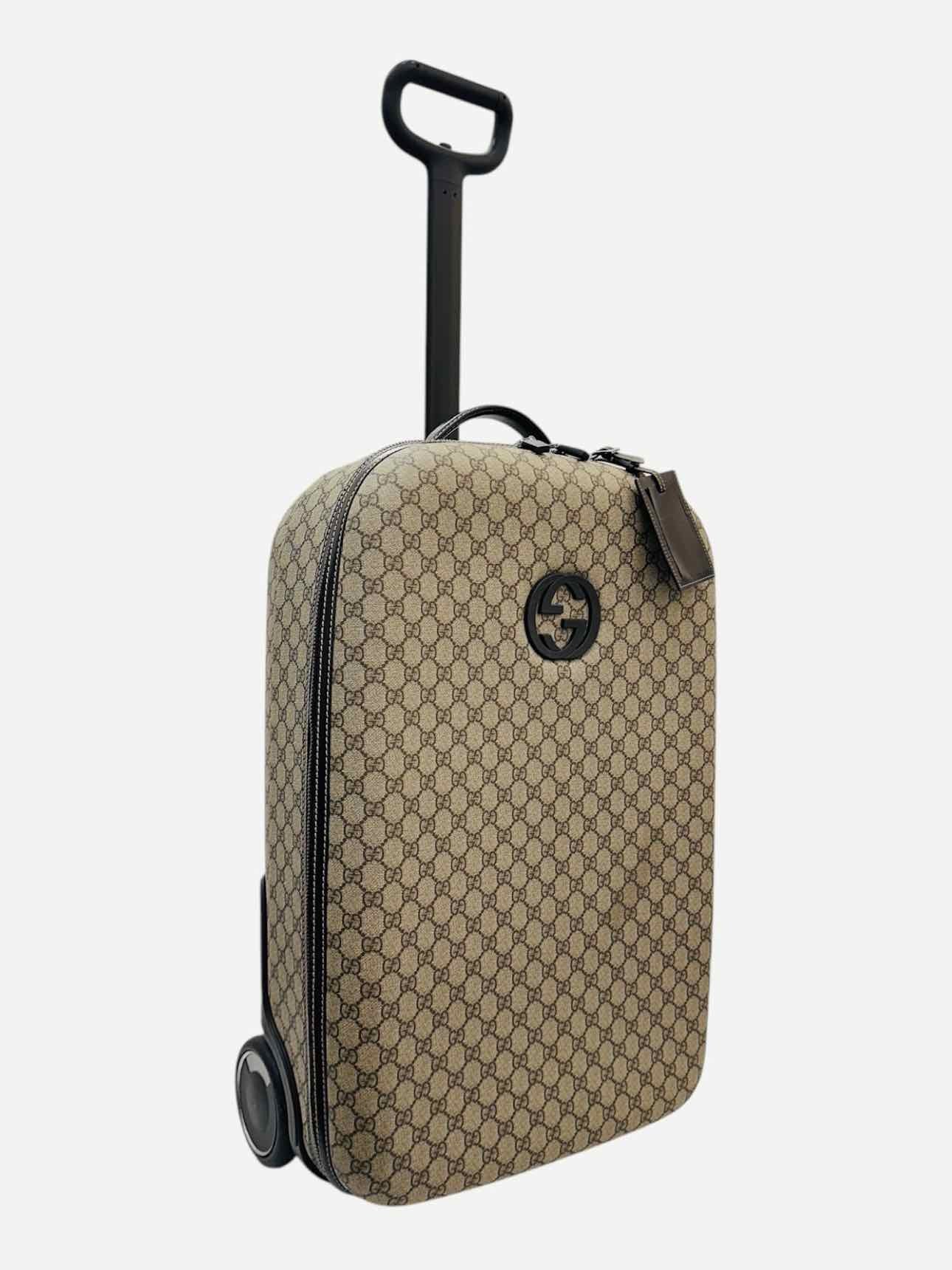 GUCCI GG Supreme Beige Rolling Luggage