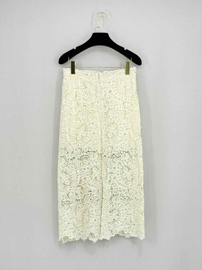 ERMANNO SCERVINO Cream Lace Size US 2 Knee Length Skirt