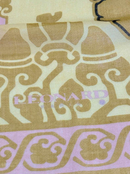 LEONARD Beige Multicolor Floral Print Scarf