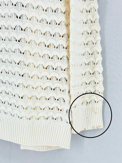 LORO PIANA Beige Eyelet Size XSmall Cardigan
