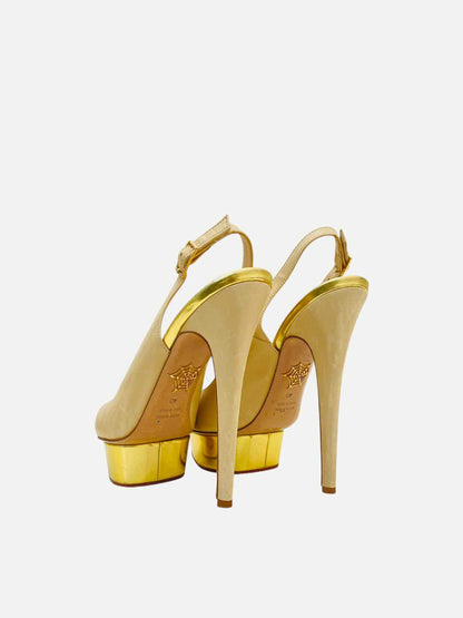 CHARLOTTE OLYMPIA Beige Slingbacks