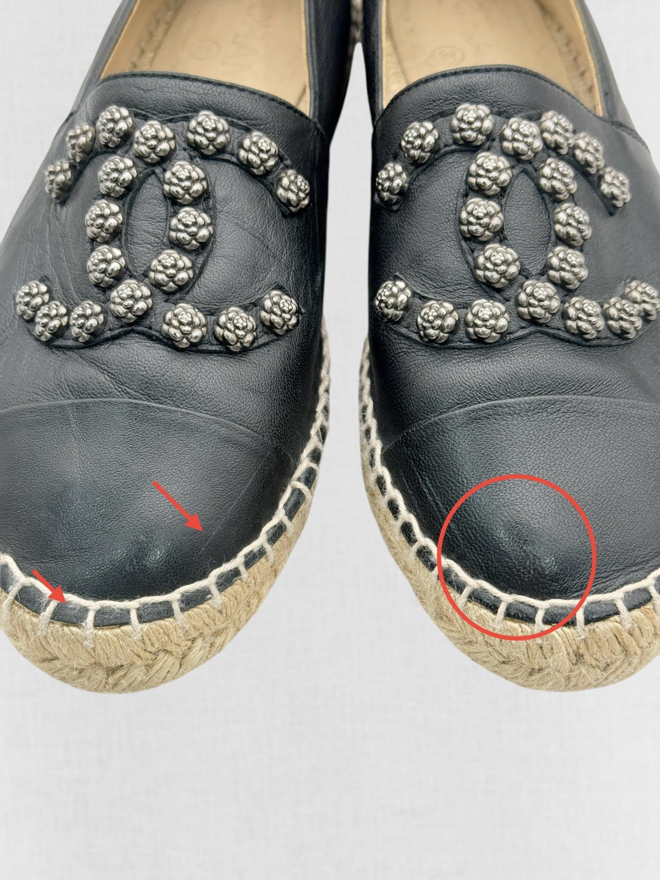 CHANEL Espadrille Black Size EU 38 Flats