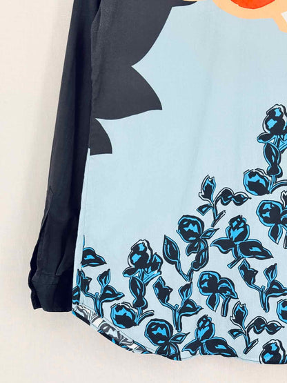 ETRO Blue Multicolor Floral Print Size US 2 Shirt