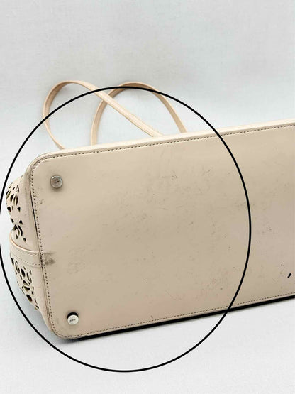 ALAIA Mina 25 Beige Tote Bag