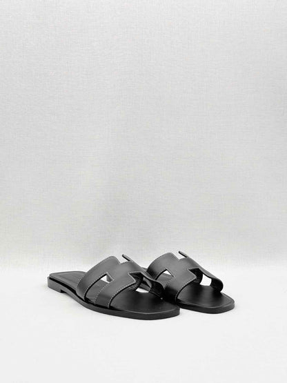 HERMES ORAN Noir Size EU 37 Sandals
