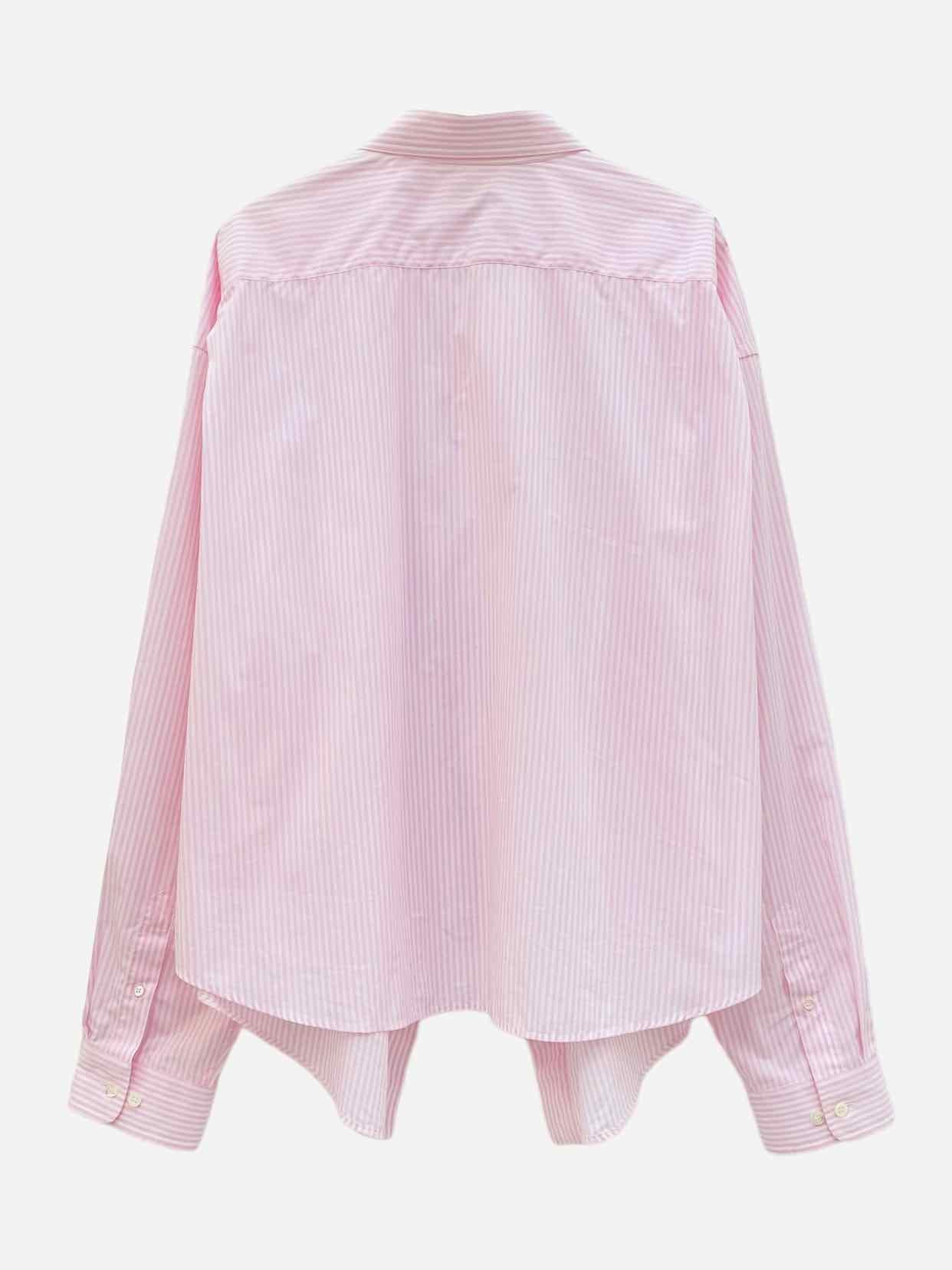 BALENCIAGA Oversized Pink & White Striped Shirt